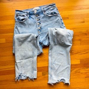 Abercrombie and Fitch Curve Love Ultra High Rise Ankle Straight jean